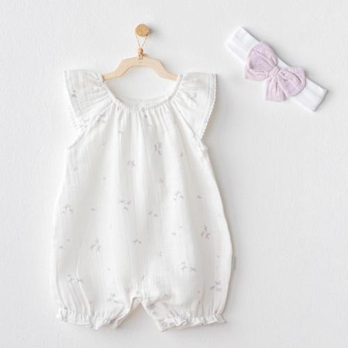 Ac25573 Magical Butterfly Müslin Bebek Tulum Takım White
