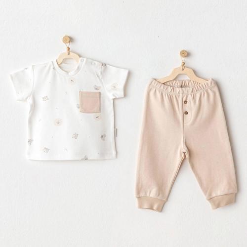 Ac25848 Happy Animals Bebek 2'li Takım Beige
