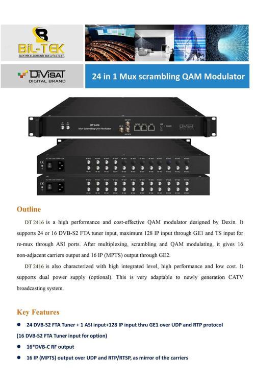 Dt- 2416 Qam Modülatör - 24 Frekans Giriş 16 Dvb-C Qam Çıkış