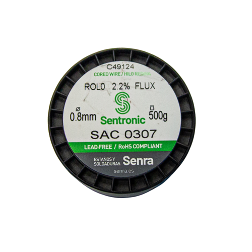 Sentronic SAC 0307 Lehim Teli - 0.8mm, 500g, %2.2 Flux