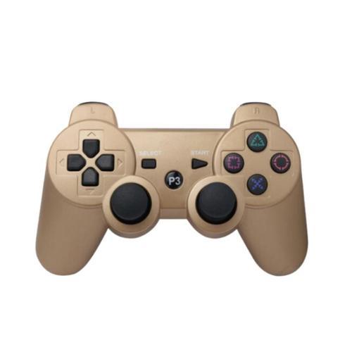 P3 Doubleshock PS3 Playstation 3 için Uyumlu Kablosuz Titreşimli Oyun Kolu Gamepad Joystick Controller Gold