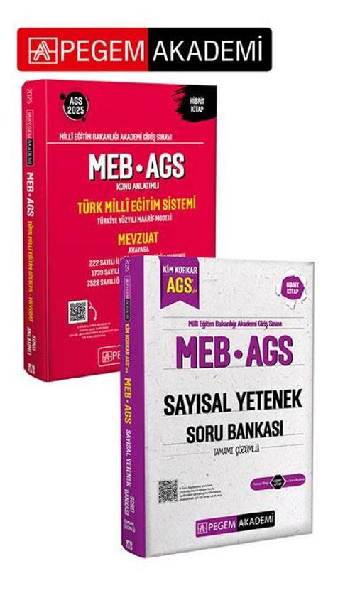 PEGEM AKADEMİ 2025 MEB-AGS Konu Anlatımlı Türk Milli Eğitim Sistemi-Mevzuat + MEB AGS Kim Korkar Say