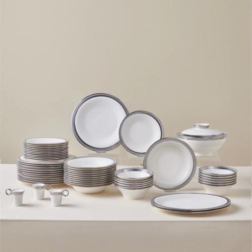Royal Bone Kate 55 Parça 12 Kişilik Yemek Takımı Platin