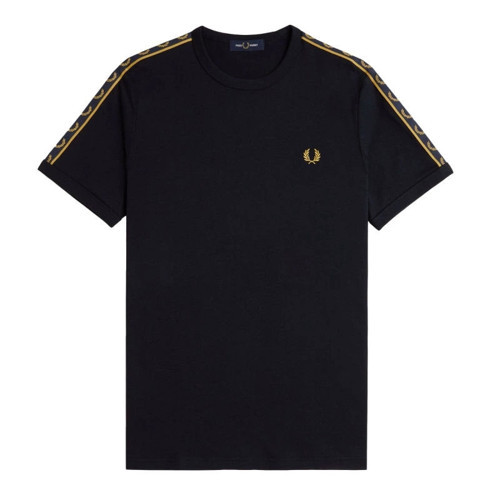 Fred Parry Erkek Siyah Logo Detaylı T-shirt