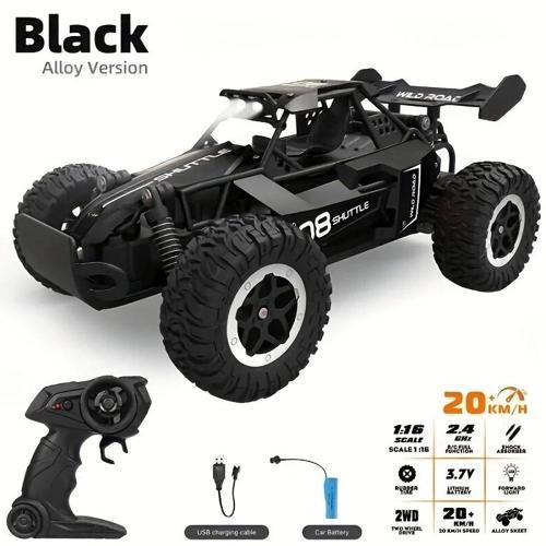 1:16 Off Road Şarjlı RC Uzaktan kumandalı SİYAH Arazi Aracı 5 Kanallı Tek Bataryalı 20 Km/s Hızında 