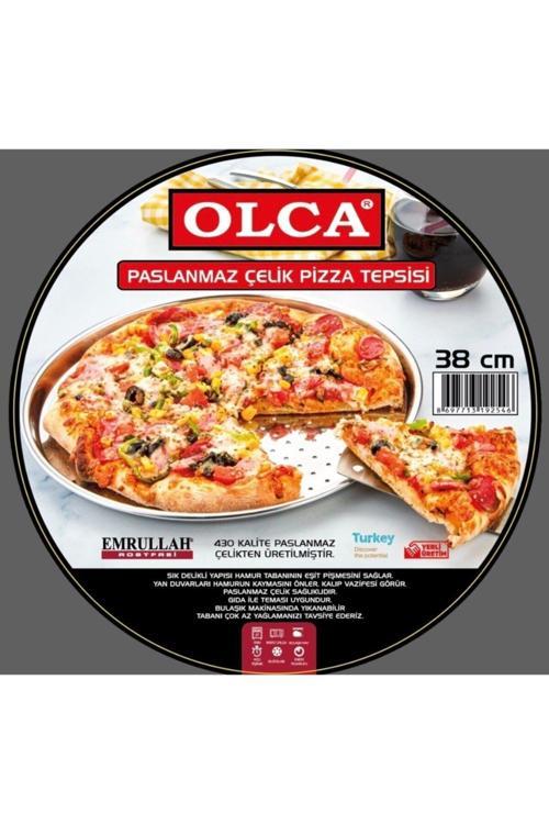 OLCA 38 Cm Paslanmaz Çelik Pizza Tepsisi