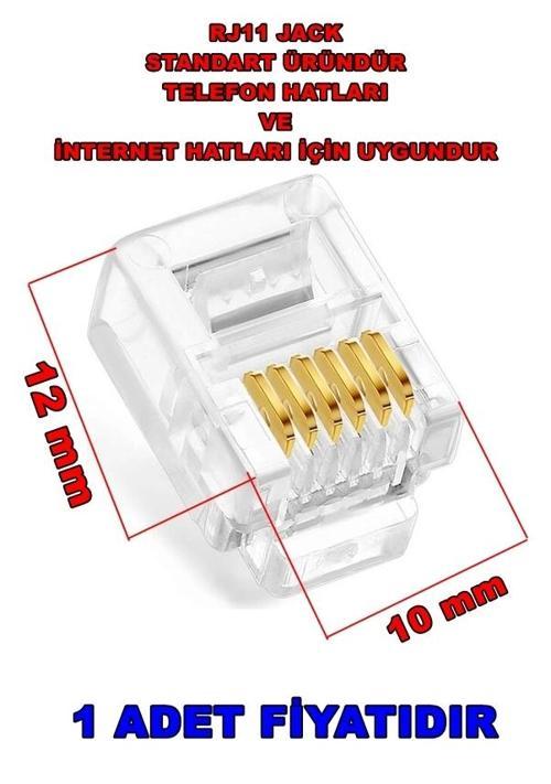 RJ11 Telefon Jakı Plug 6P 6C (Altı Pin Altı Kontak)