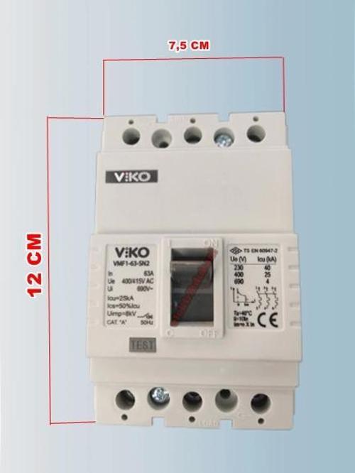 VMF1-63  3x63A Sabit Termik Kompakt Şalter 25kA