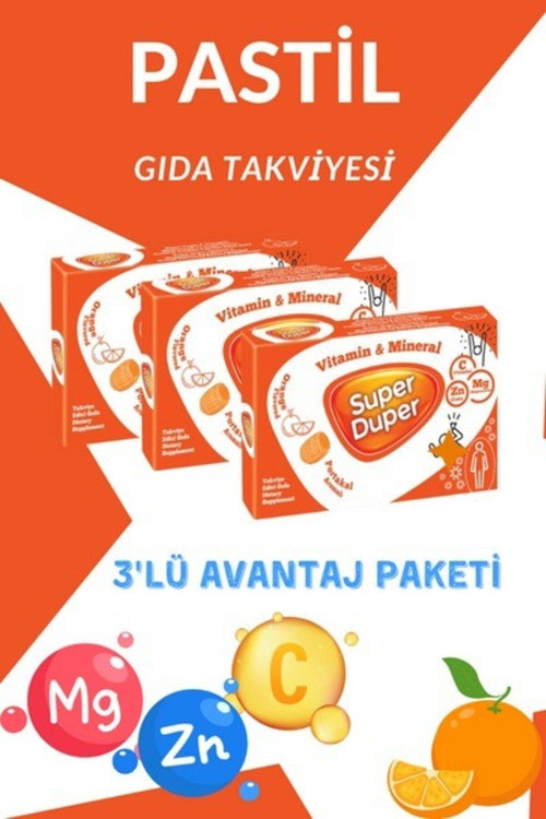 Portakal Aromalı Pastil 3' Lü Avantaj Paket