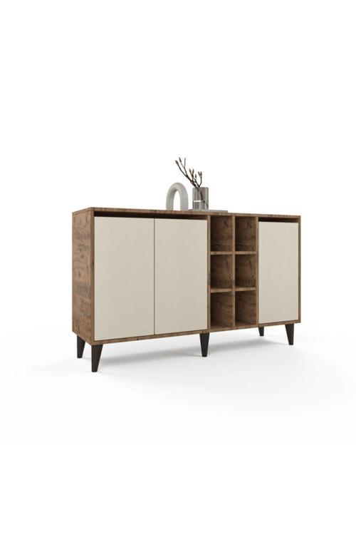 Terra Konsol - Atlantik Çam / Beyaz - 3 Kapaklı