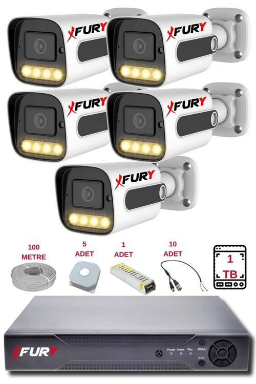 5 Kameralı Set Full HD Gece Renkli Görüş - Cepten İzle - Su Geçirmez Güvenlik Kamerası Seti 1TB