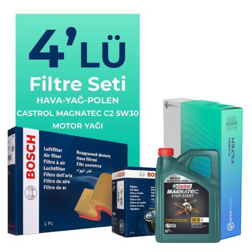 Toyota Auris 1.4 Dizel Filtre Bakım Seti Castrol Motor Yağlı (2006-2010) 4 Lü