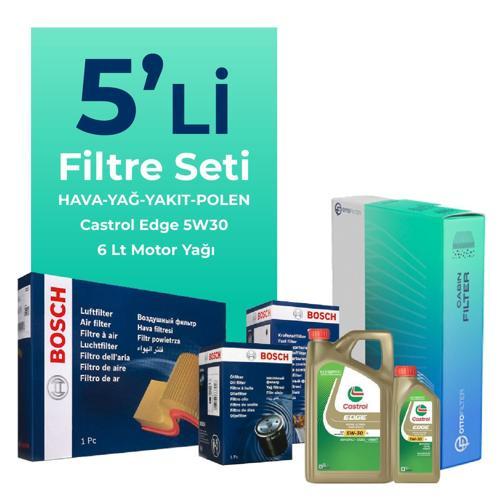BMW 5.20 Dizel Filtre Bakım Seti Castrol Motor Yağlı (2007-2010) 5 Li