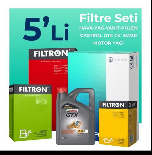 Renault Modus 1.5 Dizel Filtre Bakım Seti Castrol Motor Yağlı (2004-2009) 5 Li