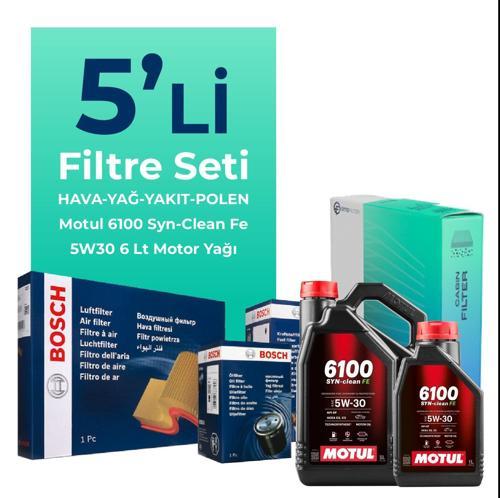 Renault Kadjar 1.6 Dizel Filtre Bakım Seti Motul Motor Yağlı (2015-2018) 5 Li