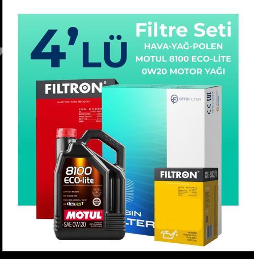 Kia Stonic 1.25 Benzin Filtre Bakım Seti Motul Motor Yağlı (2017-2024) 4 Lü