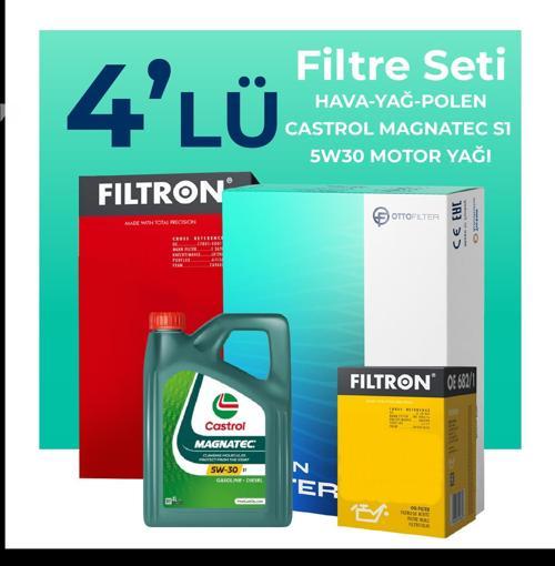 Fiat 500L 1.3 Dizel Filtre Bakım Seti Castrol Motor Yağlı (2009-2018) 4 Lü
