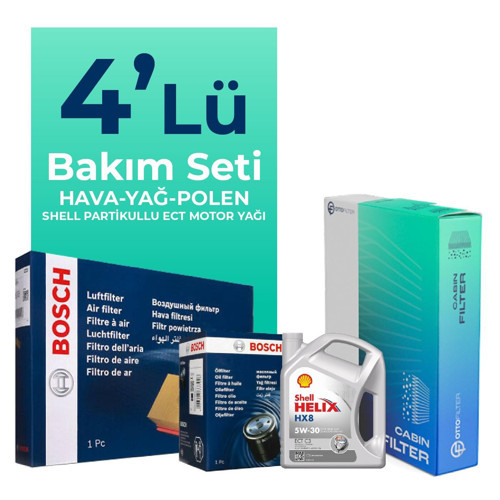 Opel Tigra 1.4 Filtre Bakım Seti Shell Motor Yağlı (2004-2010) 4 Lü