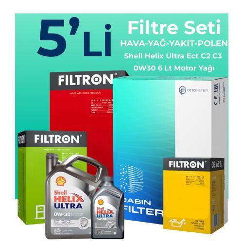 Audi A4 40 TDi Filtre Bakım Seti Shell Motor Yağlı (2020-2024) 5 Li
