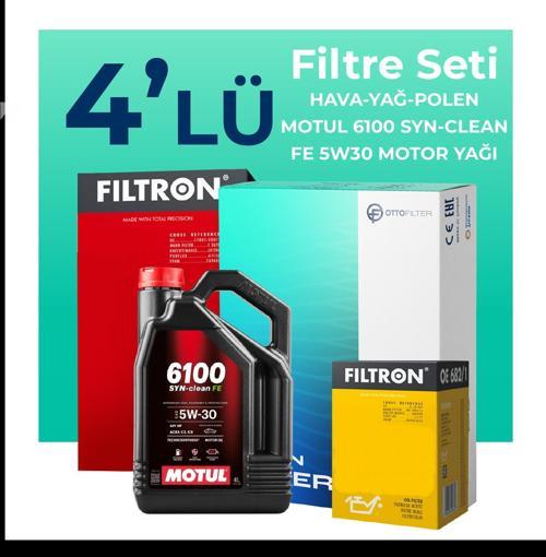 Peugeot 3008 1.2 Benzin Puretech Filtre Bakım Seti Motul Motor Yağlı (2016-2024) 4 Lü