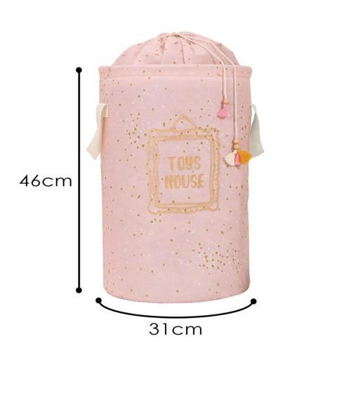 DOREMODAM BABY YUVARLAK PEMBE ÇAMAŞI SEPETİ OYUNCAK SEPETİ