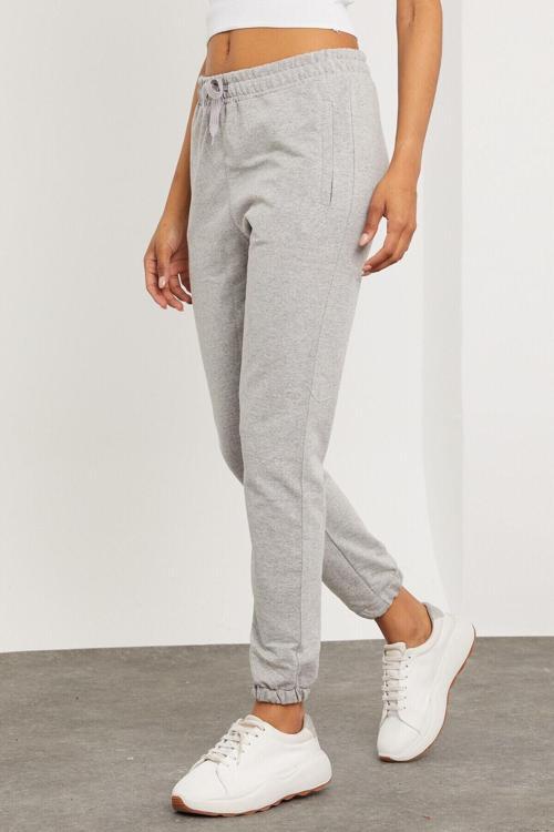 Yüksek Bel Paça Lastikli Kalın Pamuklu Kadın Eşofman Altı