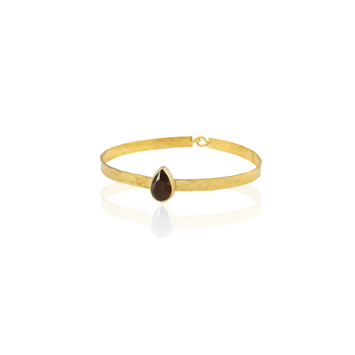Kadir Jewellery 22 Ayar Altın Kaplama El İşçiliği Zirkon Taşlı Kadın Kelepçe Bilezik