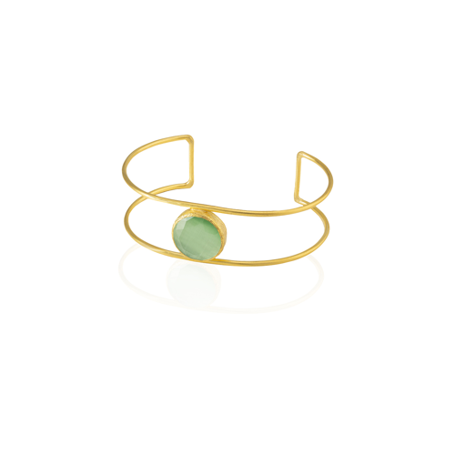Kadir Jewellery 22 Ayar Altın Kaplama Zirkon Taşlı Ayarlanabilir Vintage Bilezik