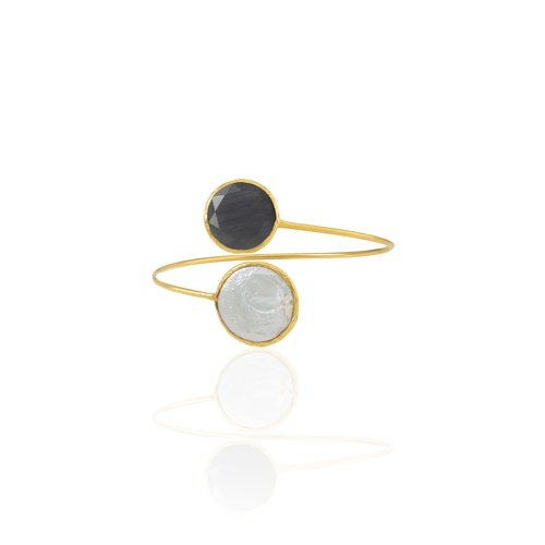 Kadir Jewellery 22 Ayar Altın Kaplama Ayarlanabilir İnci Bilezik