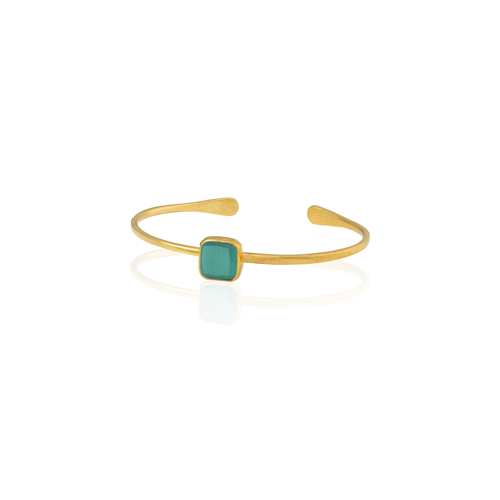 Kadir Jewellery Zirkon Taşlı Ayarlanabilir 22 Ayar Altın Kaplama Bilezik
