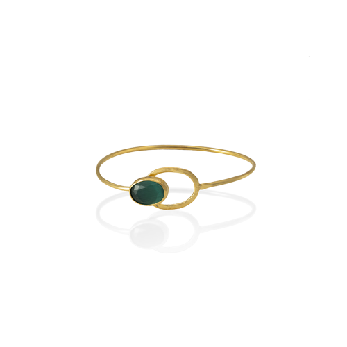 Kadir Jewellery 22 Ayar Altın Kaplama El İşçiliği Zirkon Taşlı Kadın Kelepçe Bilezik