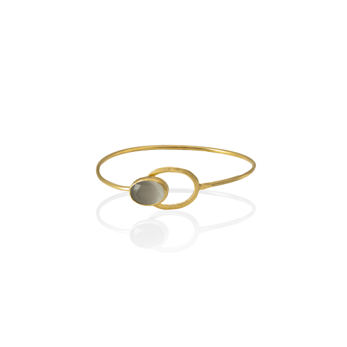 Kadir Jewellery 22 Ayar Altın Kaplama El İşçiliği Zirkon Taşlı Kadın Kelepçe Bilezik