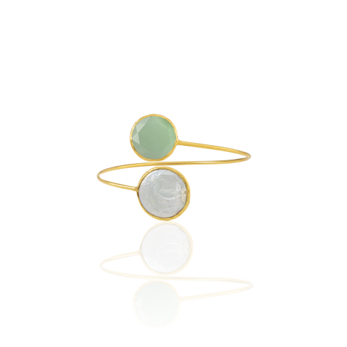 Kadir Jewellery 22 Ayar Altın Kaplama Ayarlanabilir İnci Bilezik