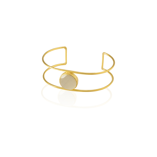 Kadir Jewellery 22 Ayar Altın Kaplama Zirkon Taşlı Ayarlanabilir Vintage Bilezik