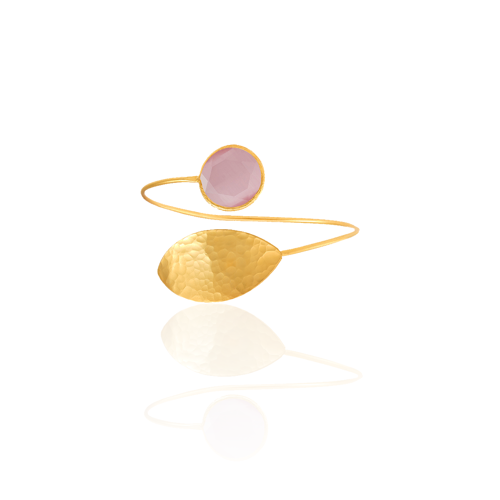 Kadir Jewellery 22 Ayar Altın Kaplama Zirkon Taşlı Ayarlanabilir Trend Bilezik