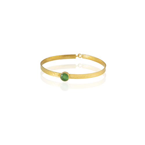 Kadir Jewellery 22 Ayar Altın Kaplama El İşçiliği Zirkon Taşlı Kadın Kelepçe Bilezik