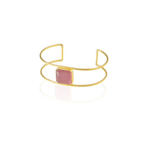 Kadir Jewellery 22 Ayar Altın Kaplama Zirkon Taşlı Ayarlanabilir Vintage Bilezik