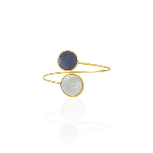 Kadir Jewellery 22 Ayar Altın Kaplama Ayarlanabilir İnci Bilezik