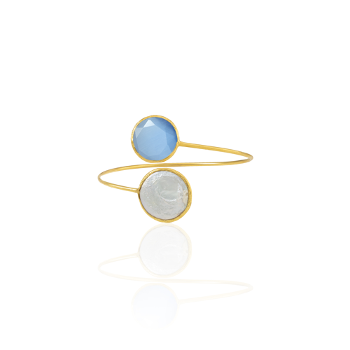 Kadir Jewellery 22 Ayar Altın Kaplama Ayarlanabilir İnci Bilezik