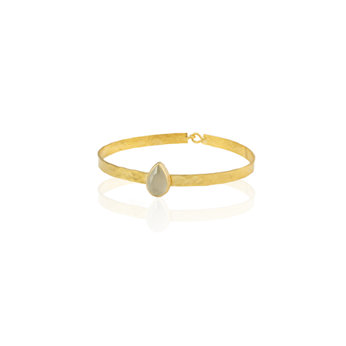 Kadir Jewellery 22 Ayar Altın Kaplama El İşçiliği Zirkon Taşlı Kadın Kelepçe Bilezik
