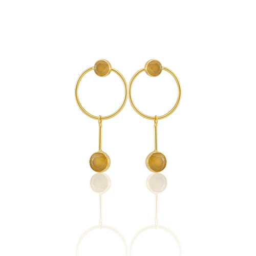 Kadir Jewellery 22 Ayar Altın Kaplama Kadın Sallantılı Küpe -El İşçiliği Ve Hipoalerjenik Küpe
