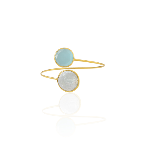 Kadir Jewellery 22 Ayar Altın Kaplama Ayarlanabilir İnci Bilezik