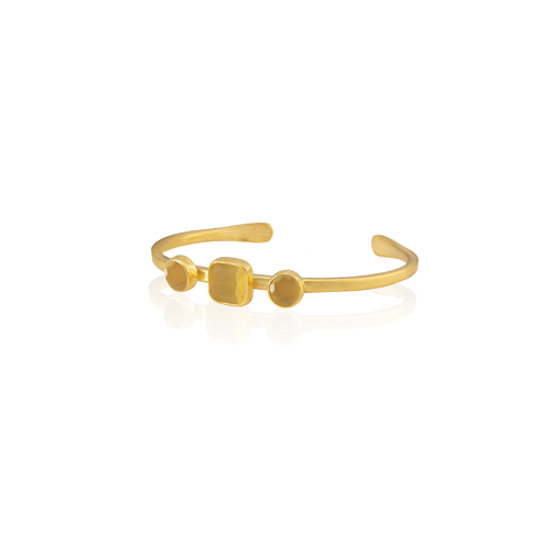Kadir Jewellery 22 Ayar Altın Kaplama Zirkon Taşlı Ayarlanabilir Vintage Bilezik
