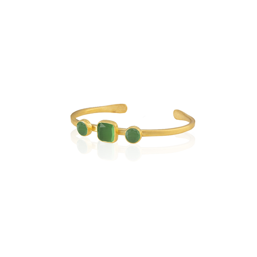 Kadir Jewellery 22 Ayar Altın Kaplama Zirkon Taşlı Ayarlanabilir Vintage Bilezik