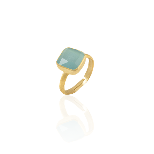 Kadir Jewellery 22 Ayar Altın Kaplama Zirkon Taşlı Kadın Minimal Yüzük