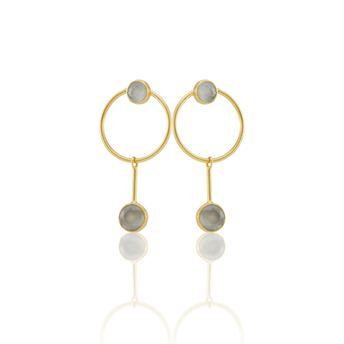 Kadir Jewellery 22 Ayar Altın Kaplama Kadın Sallantılı Küpe -El İşçiliği Ve Hipoalerjenik Küpe