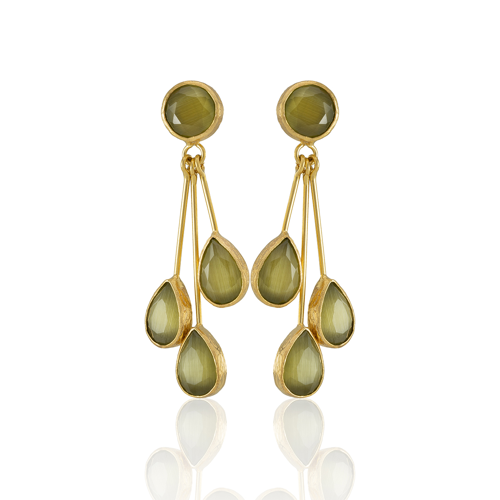 Kadir Jewellery 22 Ayar Altın Kaplama Vintage Küpe -El İşçiliği Ve Hipoalerjenik Küpe