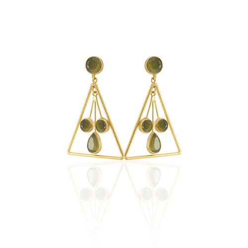 Kadir Jewellery 22 Ayar Altın Kaplama Kadın Sallantılı Küpe -El İşçiliği Ve Hipoalerjenik Küpe