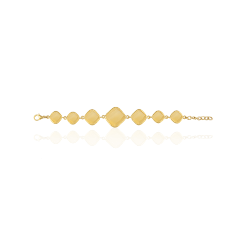 Kadir Jewellery 22 Ayar Altın Kaplama Zirkon Taşlı Ayarlanabilir Zincir Bileklik