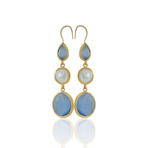 Kadir Jewellery 22 Ayar Altın Kaplama Kadın İnci Küpe -El İşçiliği Ve Hipoalerjenik Küpe
